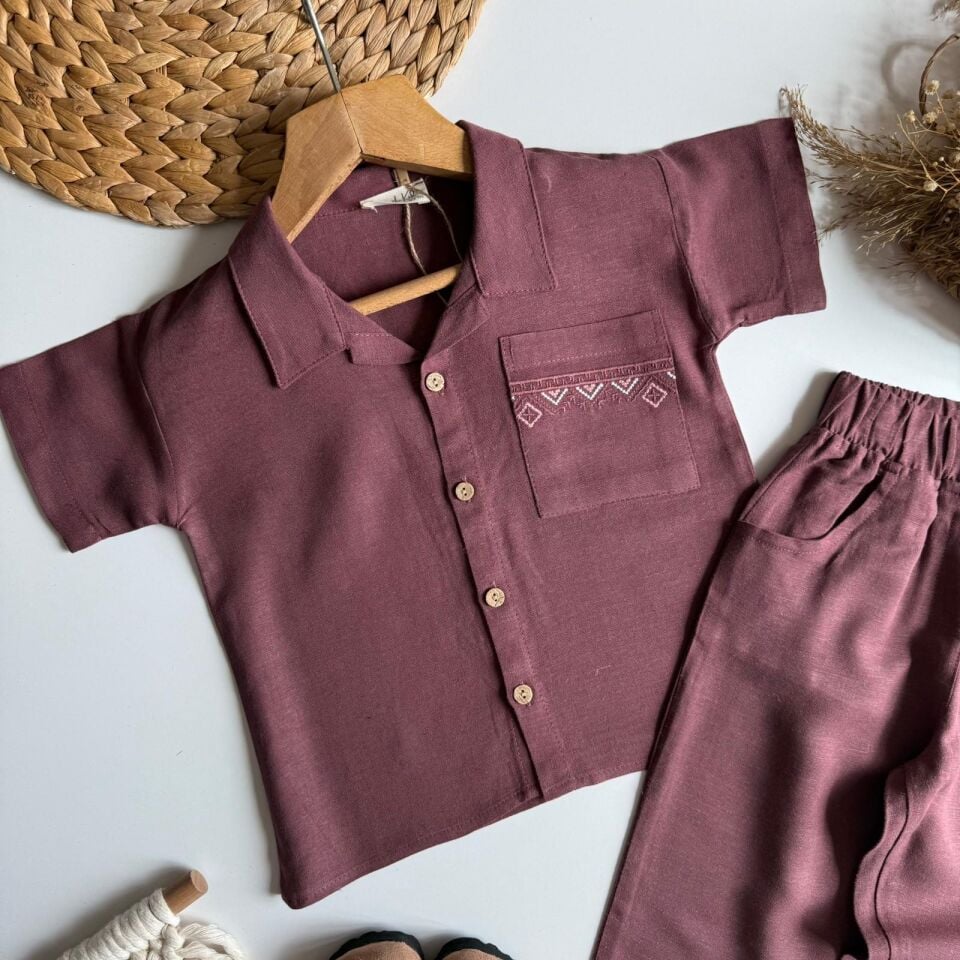 Mürdüm Keten Nakışlı Takım 6-7 YAŞ