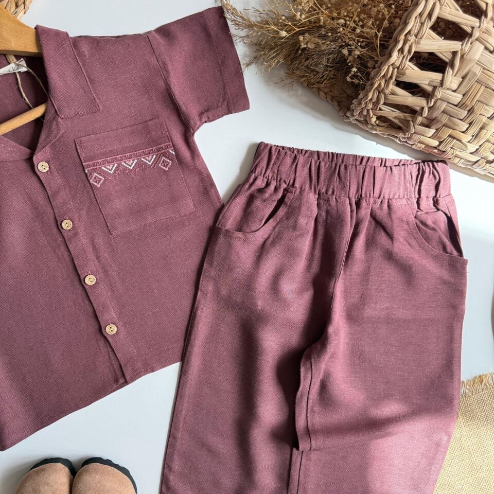 Mürdüm Keten Nakışlı Takım 6-7 YAŞ