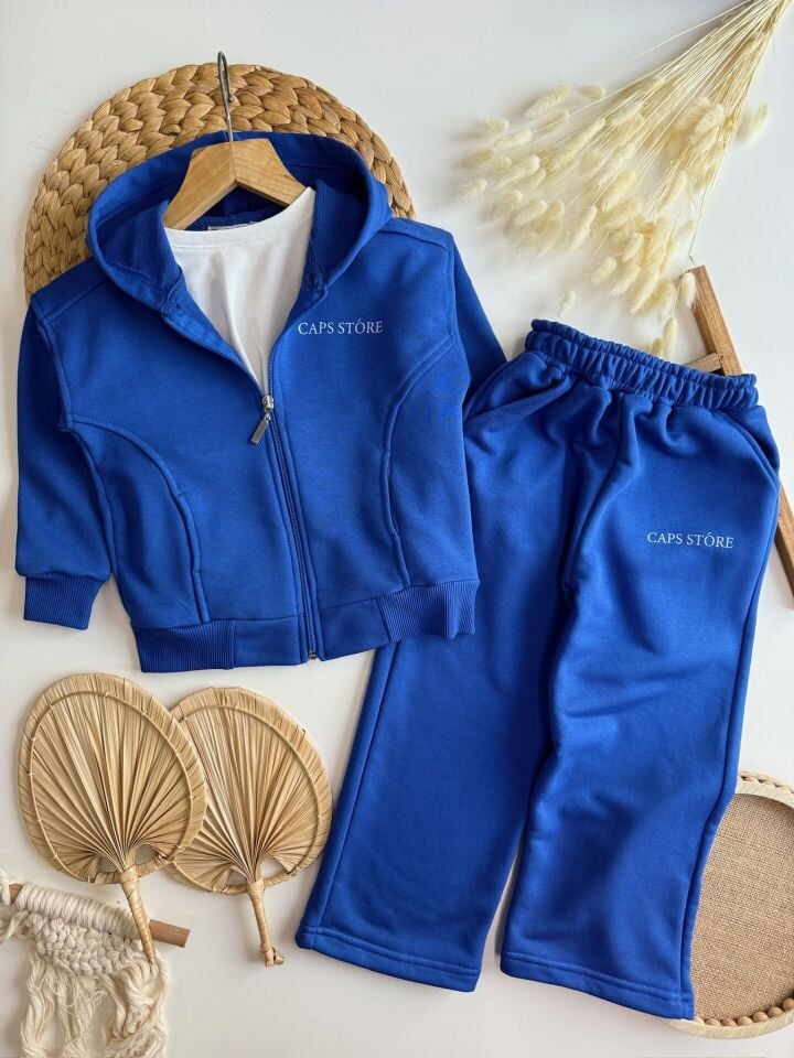 Unısex Fermuarlı Mavi Takım 9-10 YAŞ