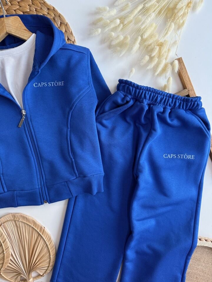 Unısex Fermuarlı Mavi Takım 9-10 YAŞ