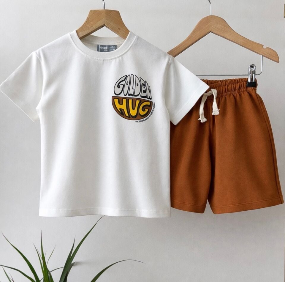 Kahve Yazı Baskılı Takım 7-8 YAŞ