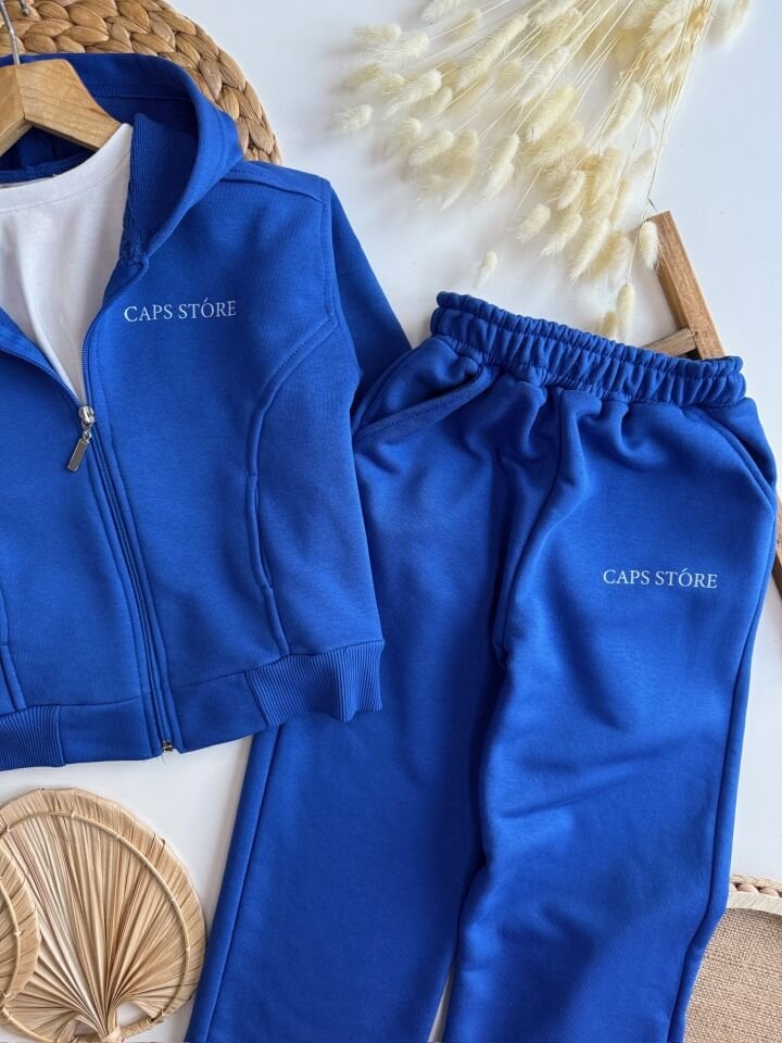 Unısex Fermuarlı Mavi Takım 9-10 YAŞ