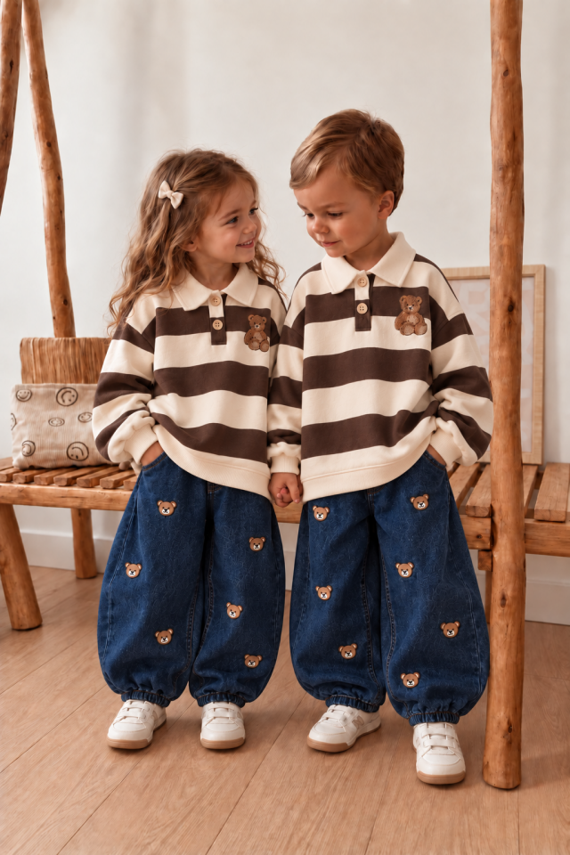 Polo Yakalı Bear Tshirt 6-7 YAŞ
