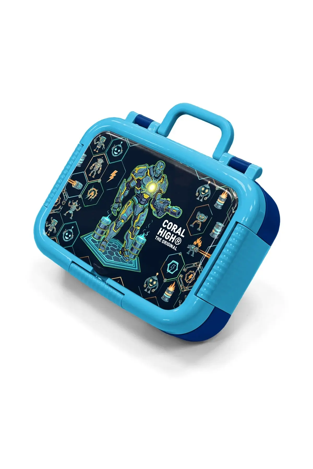 Coral High Kids Lacivert Robot Desenli Paslanmaz Çelik Beslenme Kabı 39146 Adet