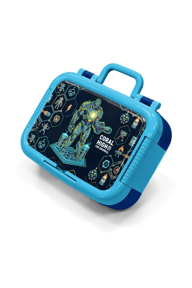 Coral High Kids Lacivert Robot Desenli Paslanmaz Çelik Beslenme Kabı 39146 Adet