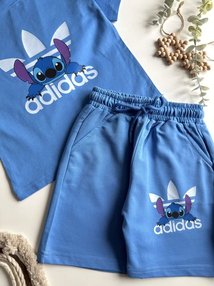 Stitch Baskılı Şortlu Takım