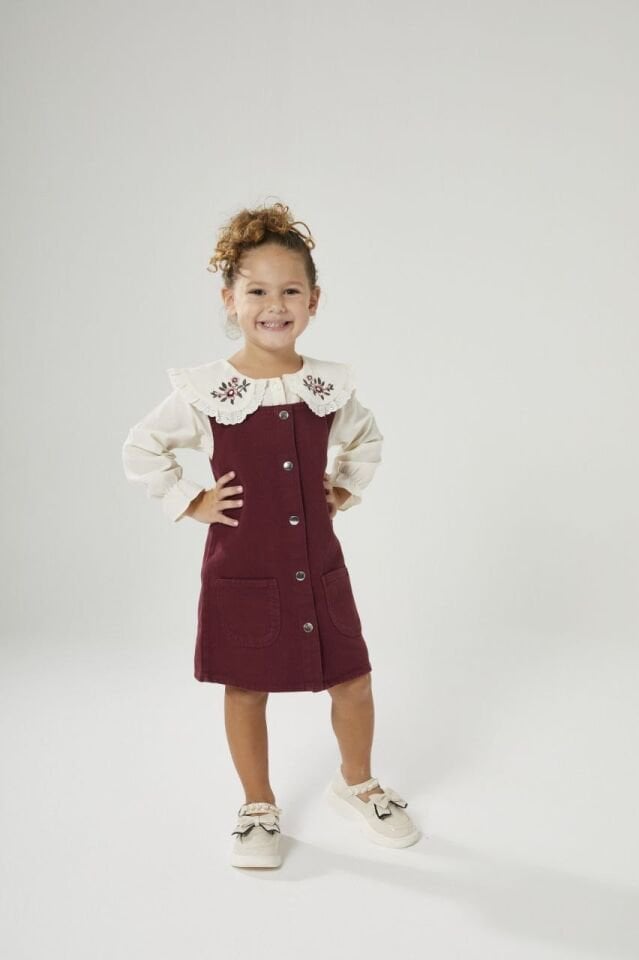 Bordo Gömlekli Jile 3-4 YAŞ