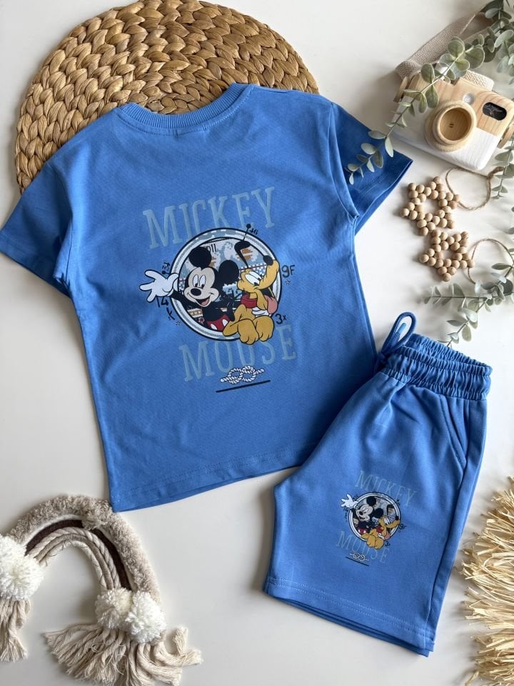 Mickey Baskılı Şortlu Takım