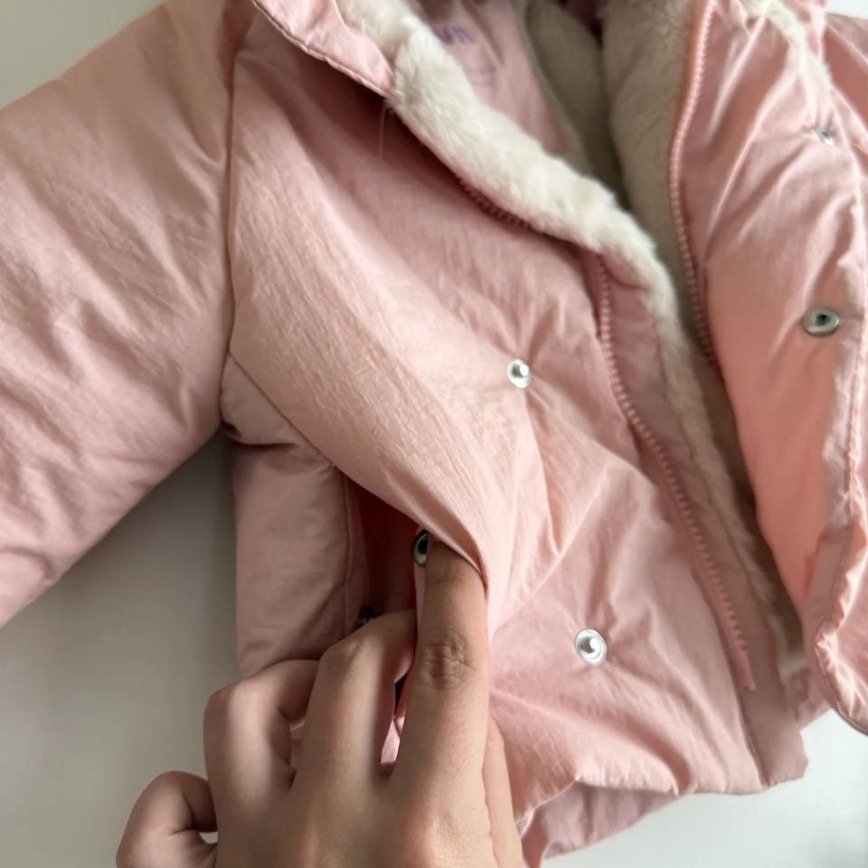 Pembe YÜnlü Mont