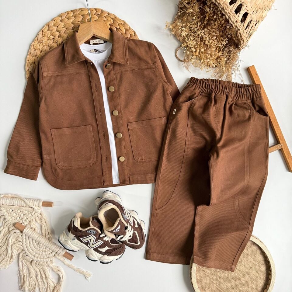 Gabardin Kahve Ceketli Takım 6-7 YAŞ