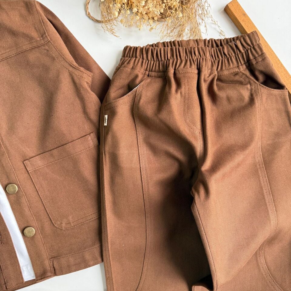 Gabardin Kahve Ceketli Takım 6-7 YAŞ