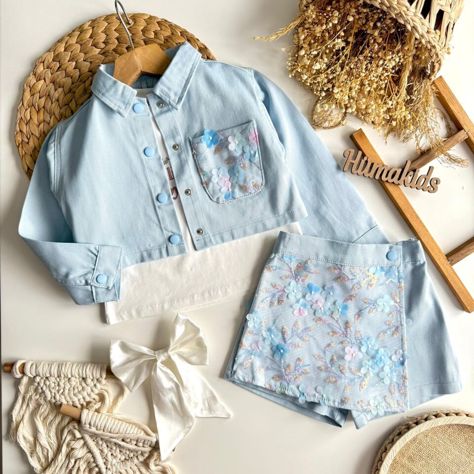 3'lü Özel Seri Çiçekli Takım 5-6 YAŞ