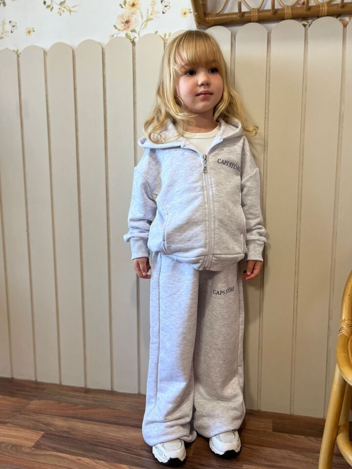 Unısex Fermuarlı Gri Takım 9-10 YAŞ