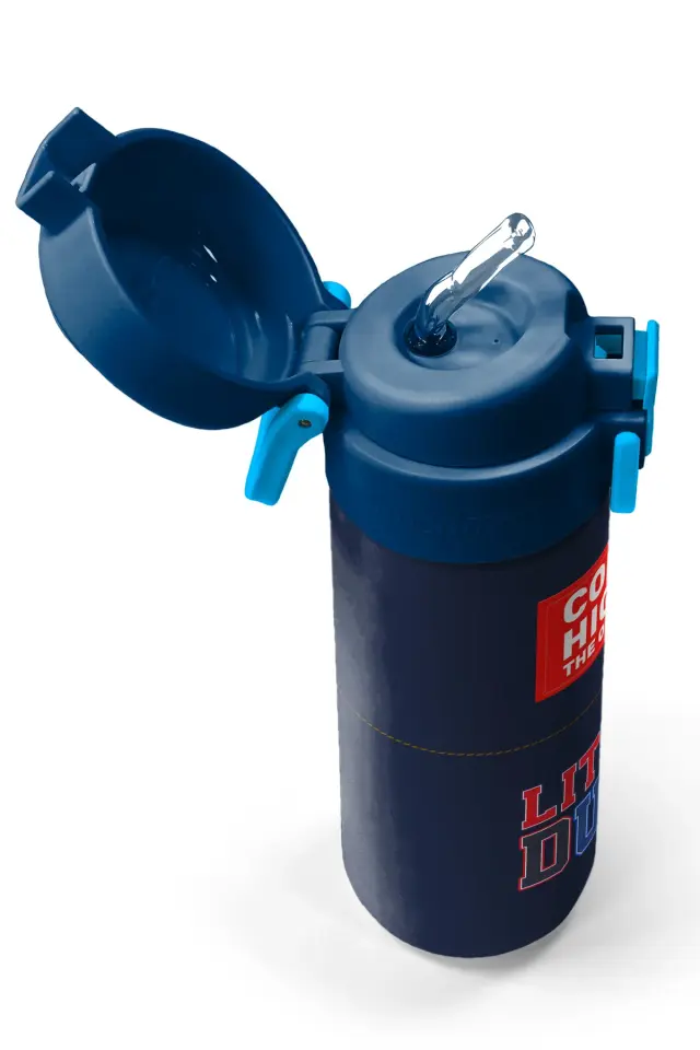 Coral High Kids Lacivert Lıttle Dude Baskılı Pipetli ve Direkt İçim Çelik Termos 500 ml 38119 Adet