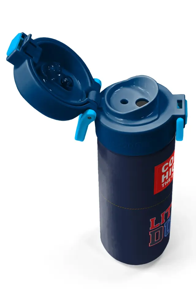 Coral High Kids Lacivert Lıttle Dude Baskılı Pipetli ve Direkt İçim Çelik Termos 500 ml 38119 Adet