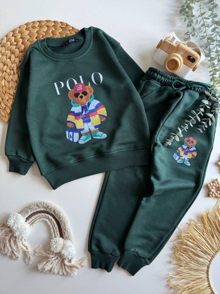 3 İplik Yeşil Plo Takım 9-10 YAŞ