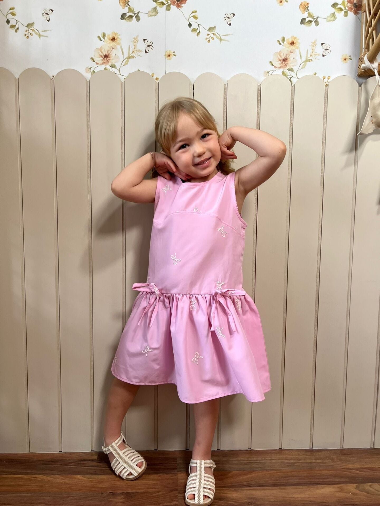 Pembe Fiyonklu Elbise 9-10 YAŞ