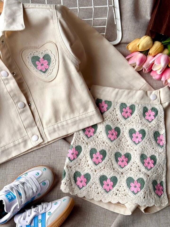 3'lü Özel Seri Çiçekli Takım 5-6 YAŞ