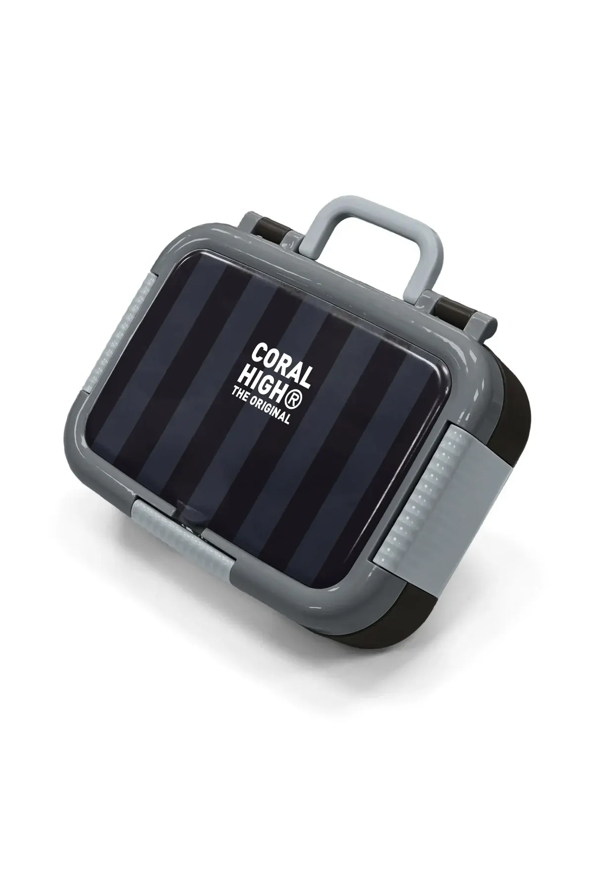 Coral High Kids Siyah Çizgi Desenli Paslanmaz Çelik Beslenme Kabı 39118 Adet