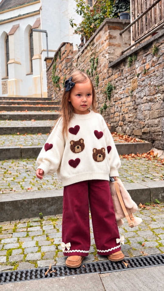 Triko Kalp Detaylı Gabardin Pantolonlu Takım 5-6 YAŞ