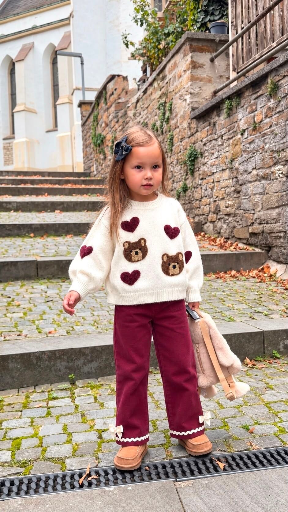 Triko Kalp Detaylı Gabardin Pantolonlu Takım 7-8 YAŞ