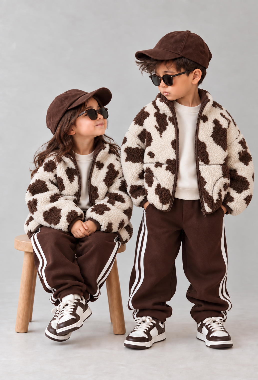 Desenli Peluş Mont 6-7 YAŞ