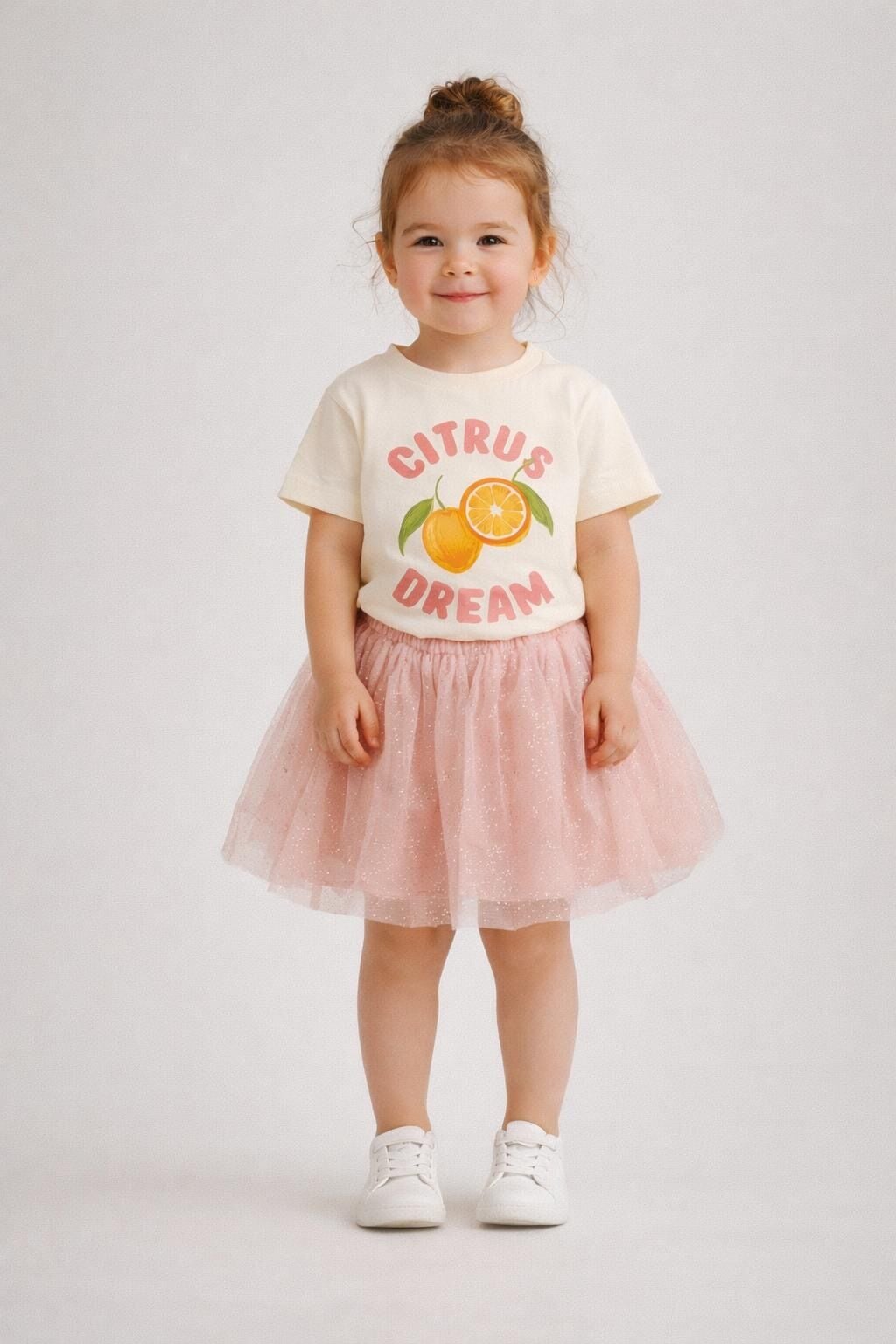 Portakal Baskılı Etekli Takım 6-7 YAŞ