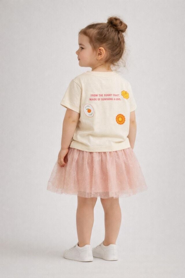 Portakal Baskılı Etekli Takım 6-7 YAŞ