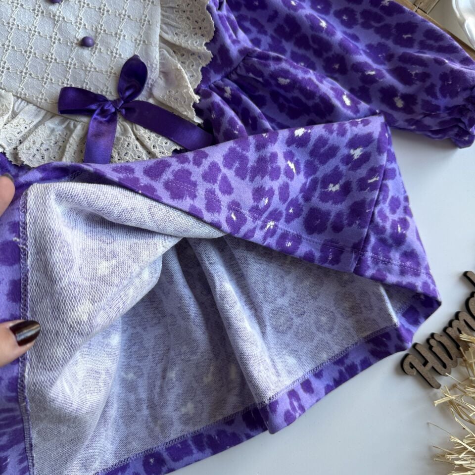 Leopar Mor Elbise 4-5 YAŞ