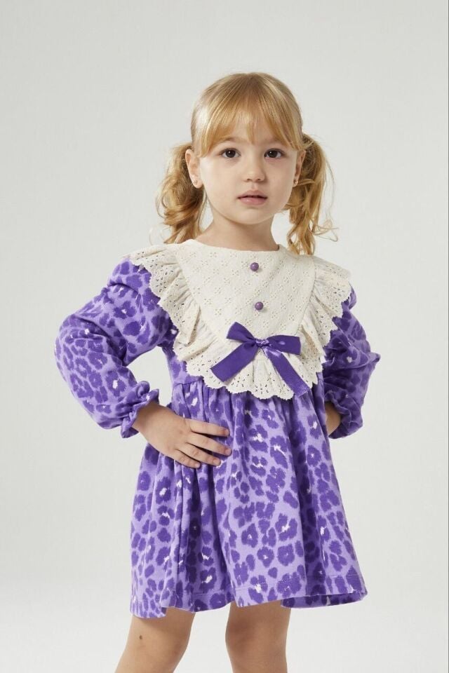 Leopar Mor Elbise 4-5 YAŞ