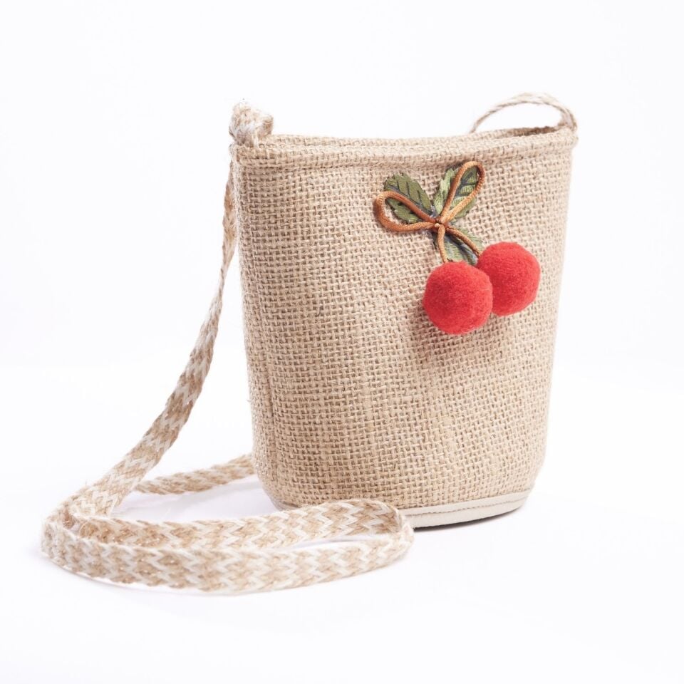 Kirazlı Hasır Çanta Adet