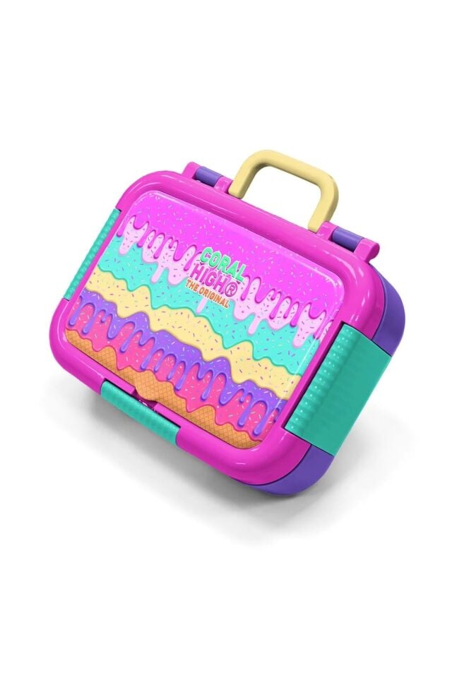 Coral High Kids Pembe Rengarenk Dondurma Desenli Paslanmaz Çelik Beslenme Kabı 39244 Adet