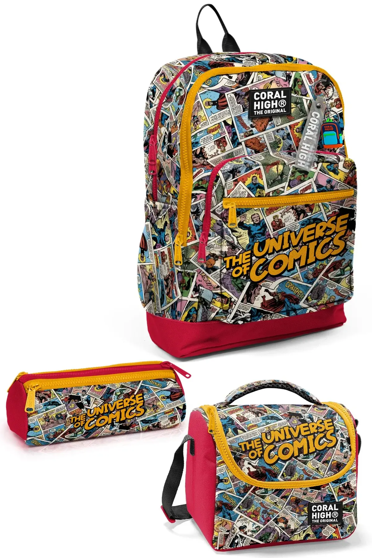Coral High Kids Çizgi Roman Desenli 3’lü Okul Çanta Seti SET0133215 Adet