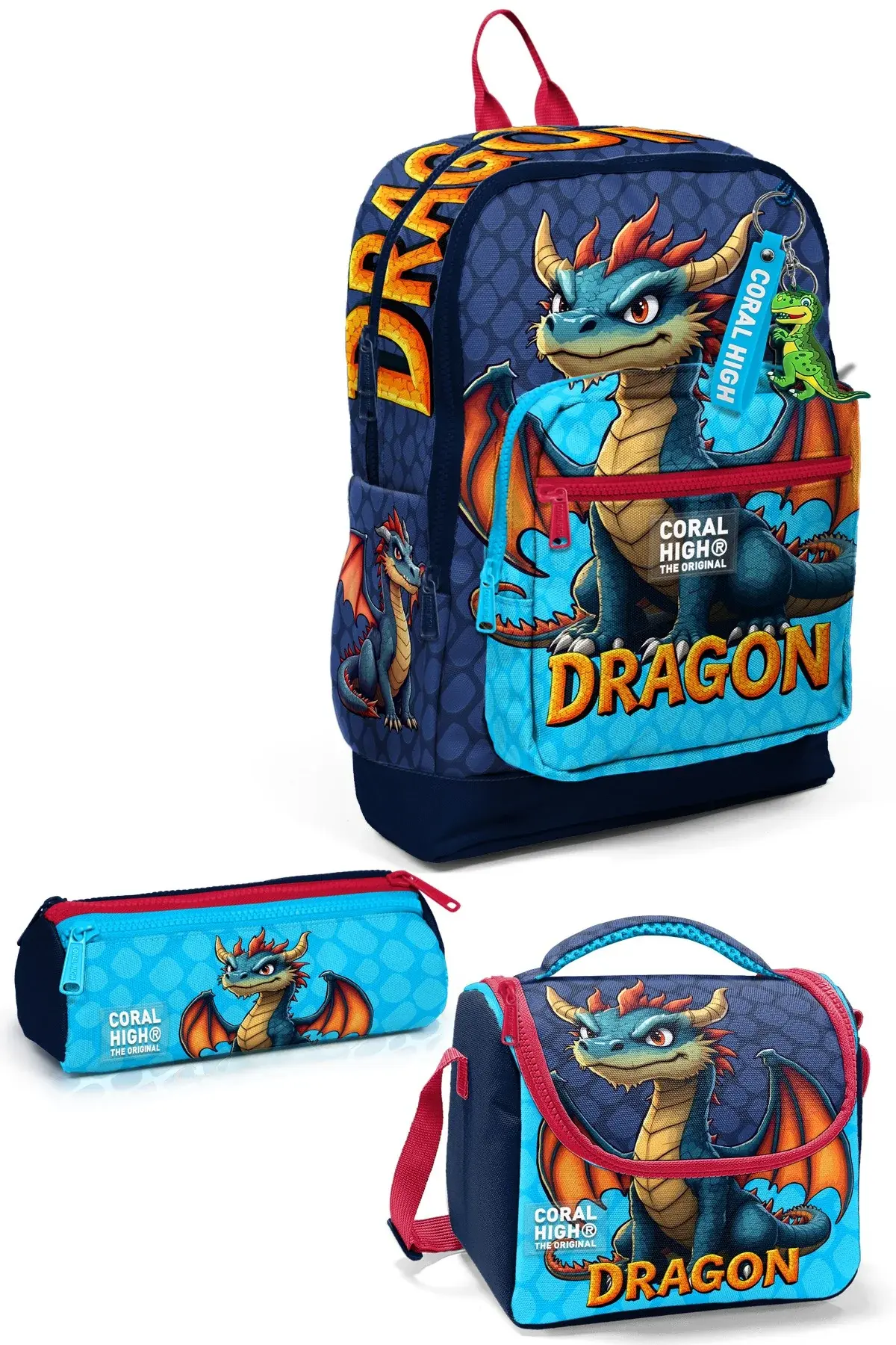 Coral High Kids Dragon Desenli 3’lü Okul Çanta Seti SET0133213 Adet