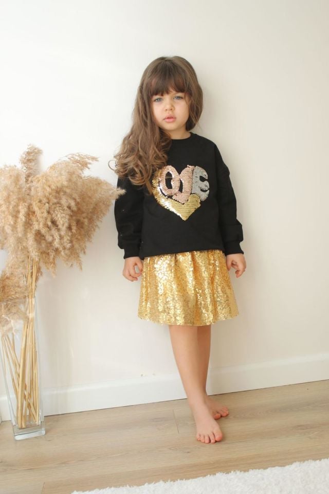 Love Baskılı Etekli Takım 7-8 YAŞ