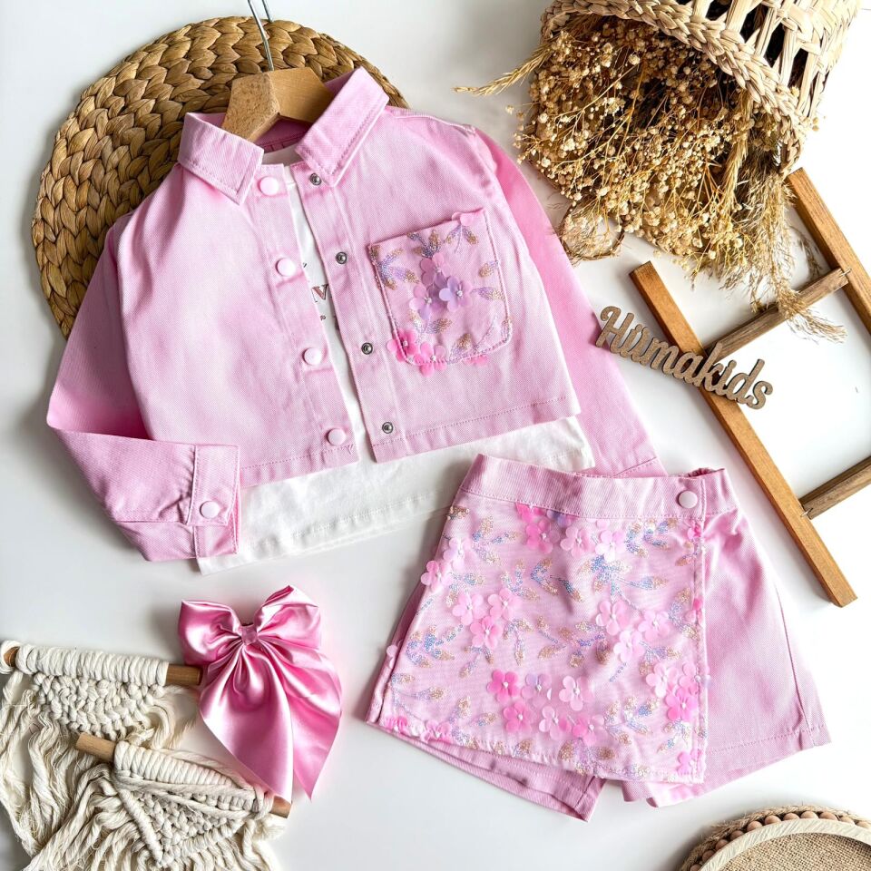 3'lü Özel Seri Çiçekli Takım 6-7 YAŞ