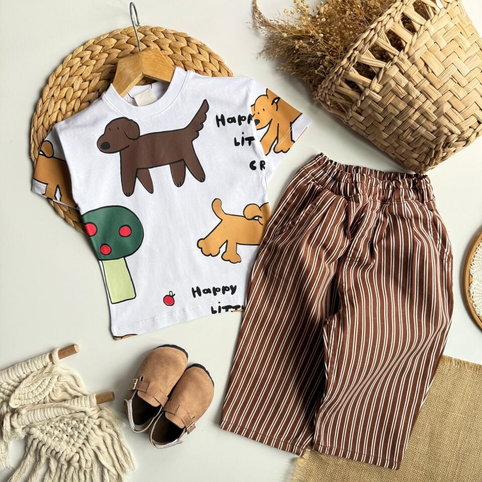 Animal Baskılı Balon Pantolonlu Takım 6-7 YAŞ