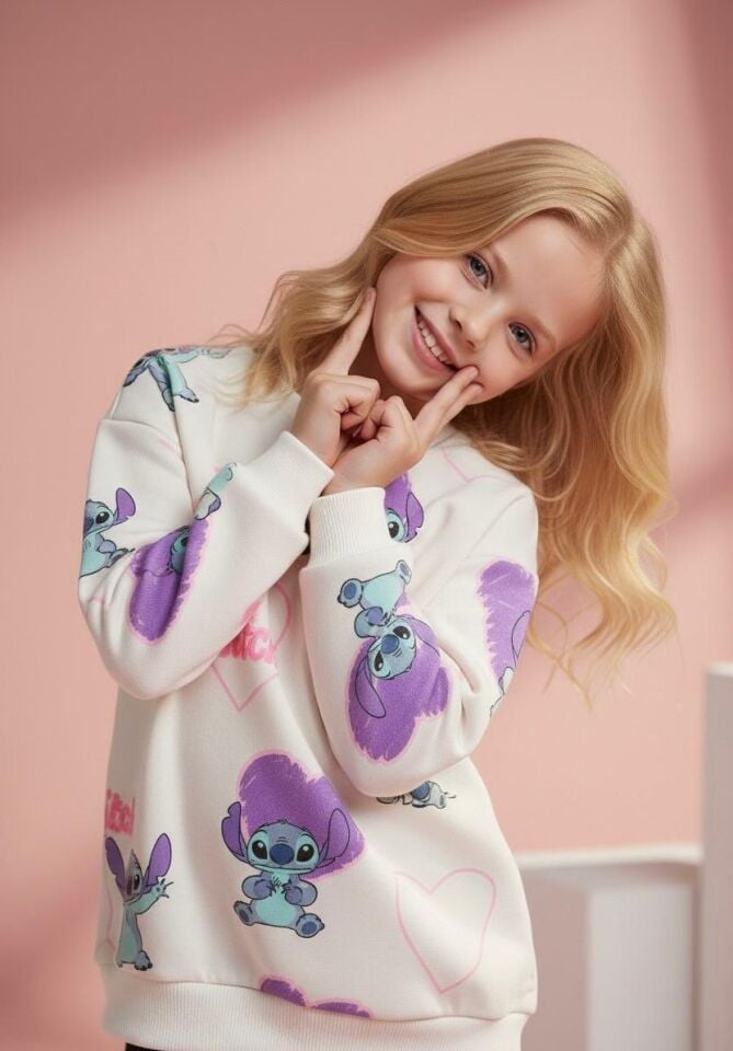 Stitch Baskılı Tayt Takım