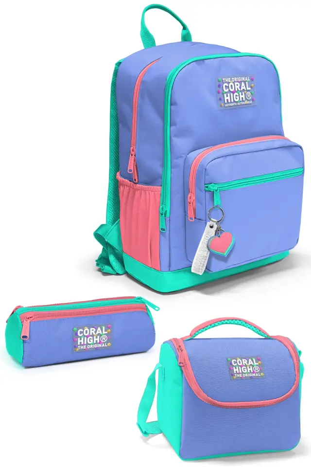 Coral High Derin Mavi Renkli 3’lü Okul Çanta Seti SET0123641 Adet