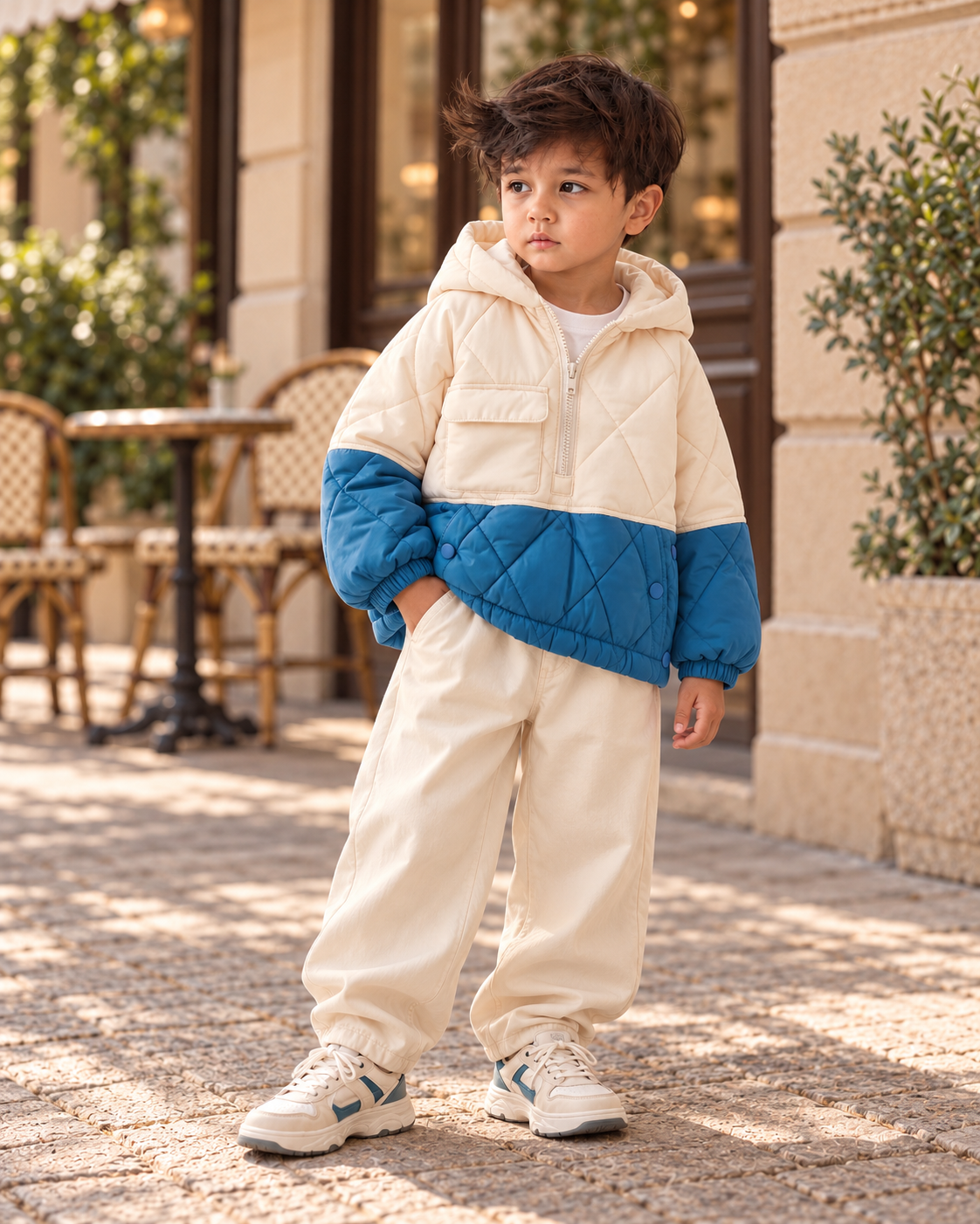 Dik Yakalı Kapitone Mont 6-7 YAŞ