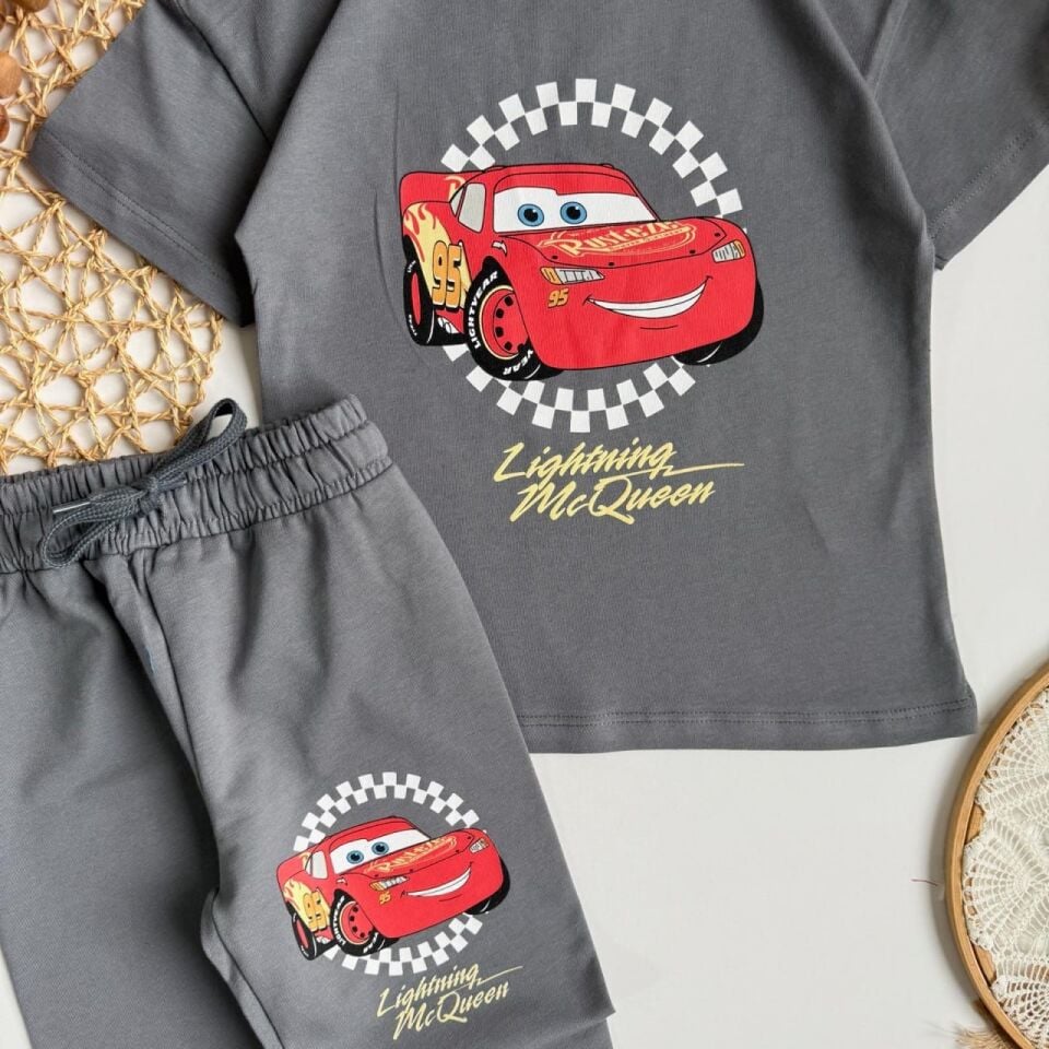 Mc Queen Baskılı Gri Takım 7-8 YAŞ