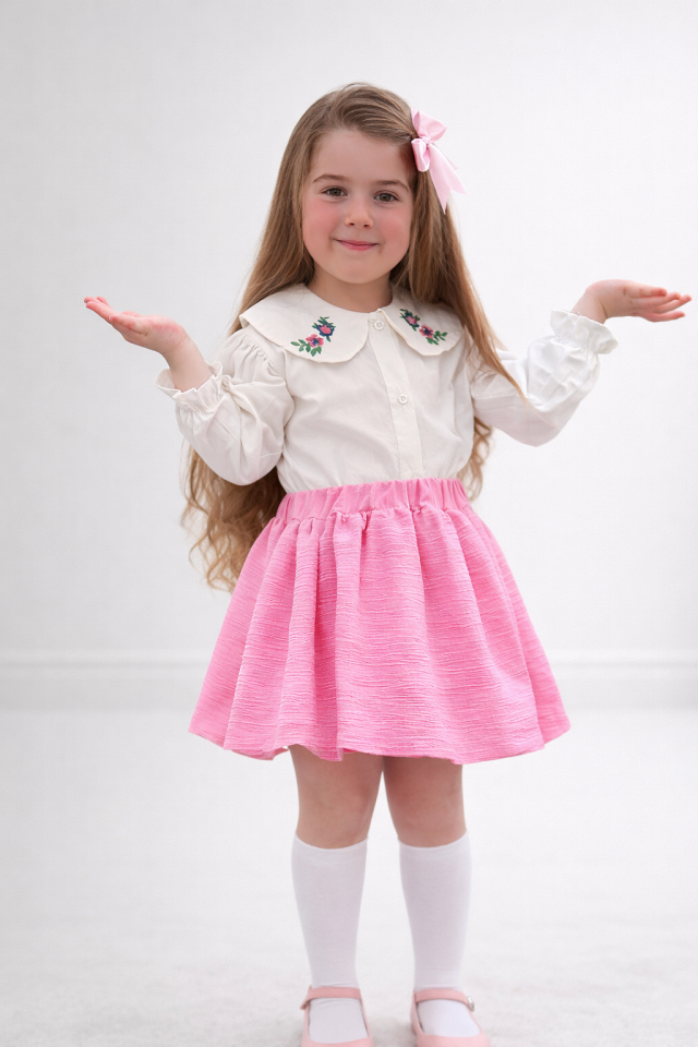 Pembe Eteklı Takım (toka hedıyelı) 7-8 YAŞ
