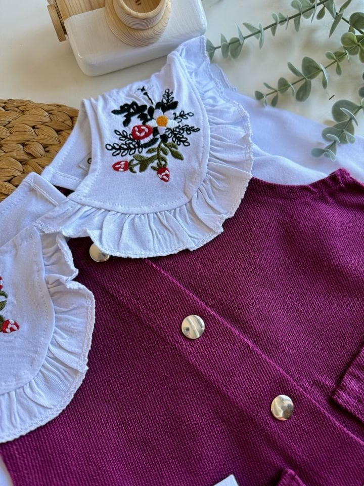 2'li Bordo Denim Jile