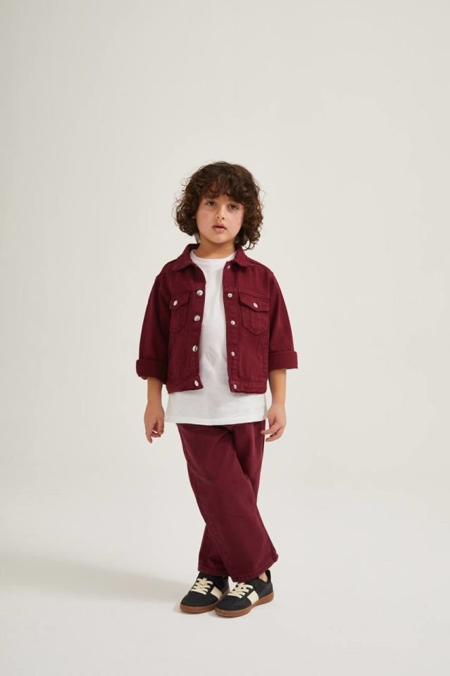 Bordo Unisex Ceket+Pantolon Takım