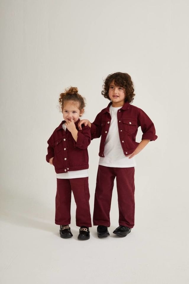 Bordo Unisex Ceket+Pantolon Takım