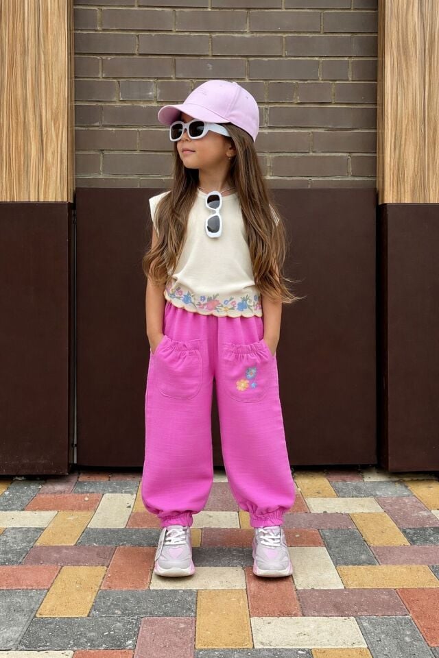 Muslin Kumas Pembe Takım 9-10 YAŞ