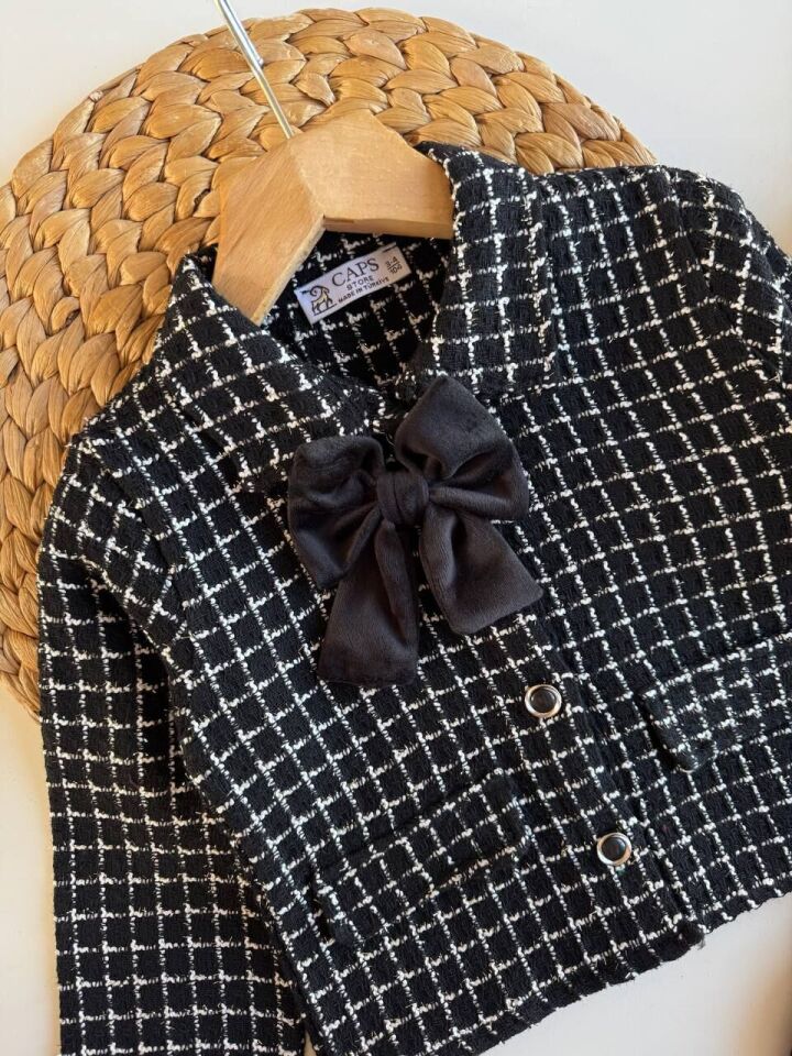 Tüvit Kumaş Siyah Ceketli Takım 9-10 YAŞ