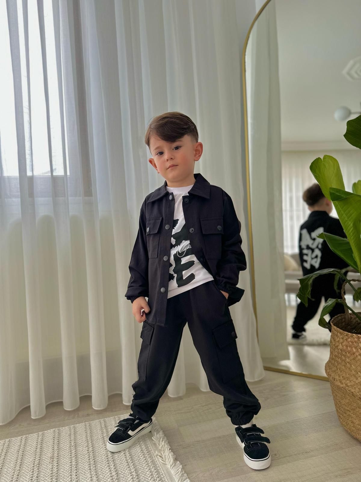 Gabardin Siyah  3'lü Set