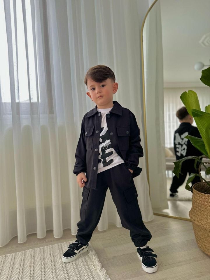 Gabardin Siyah  3'lü Set