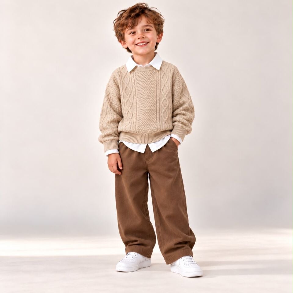 3'lü Triko Set Krem 9-10 YAŞ
